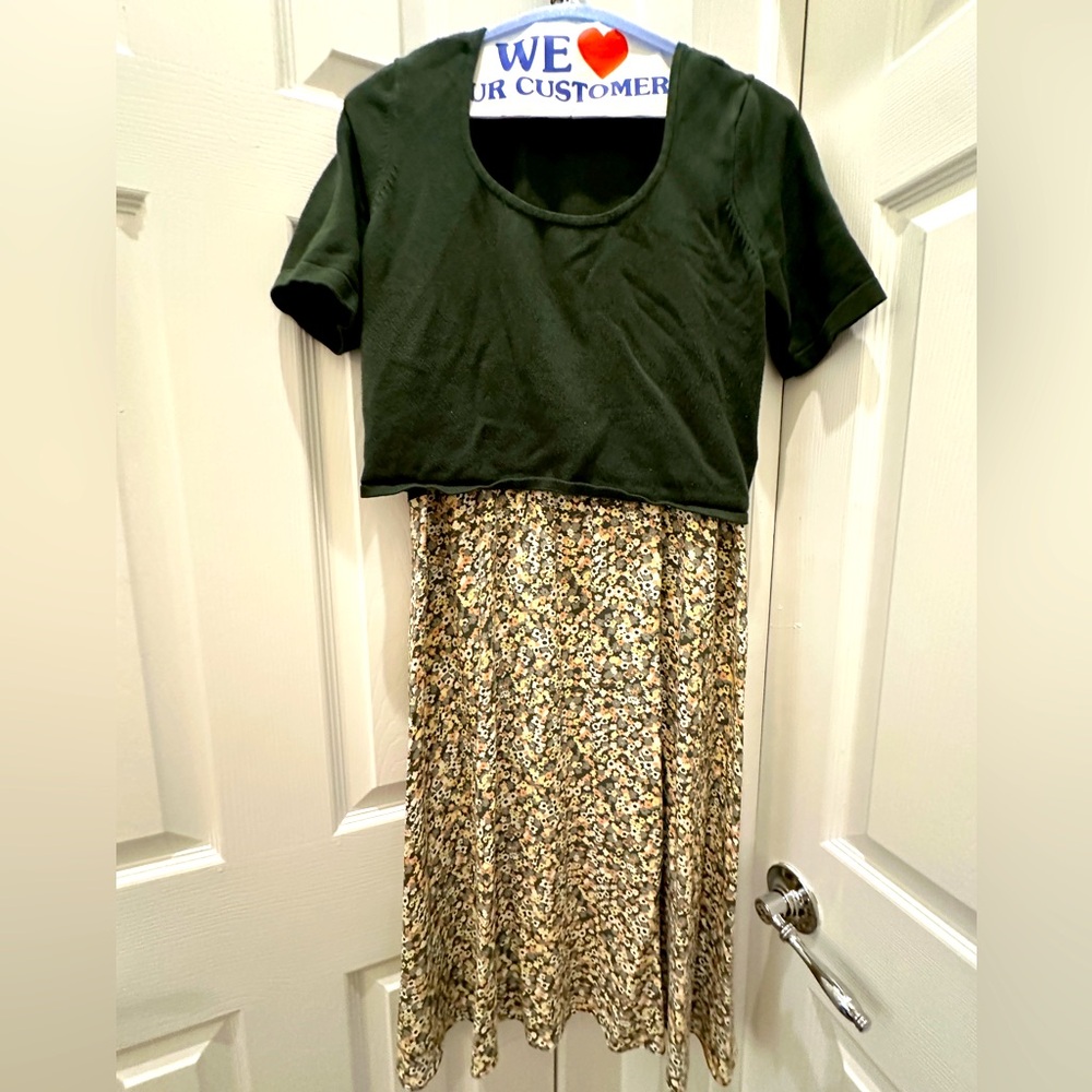 Seraphine Maternity & Nursing Olive Green Midi Dress